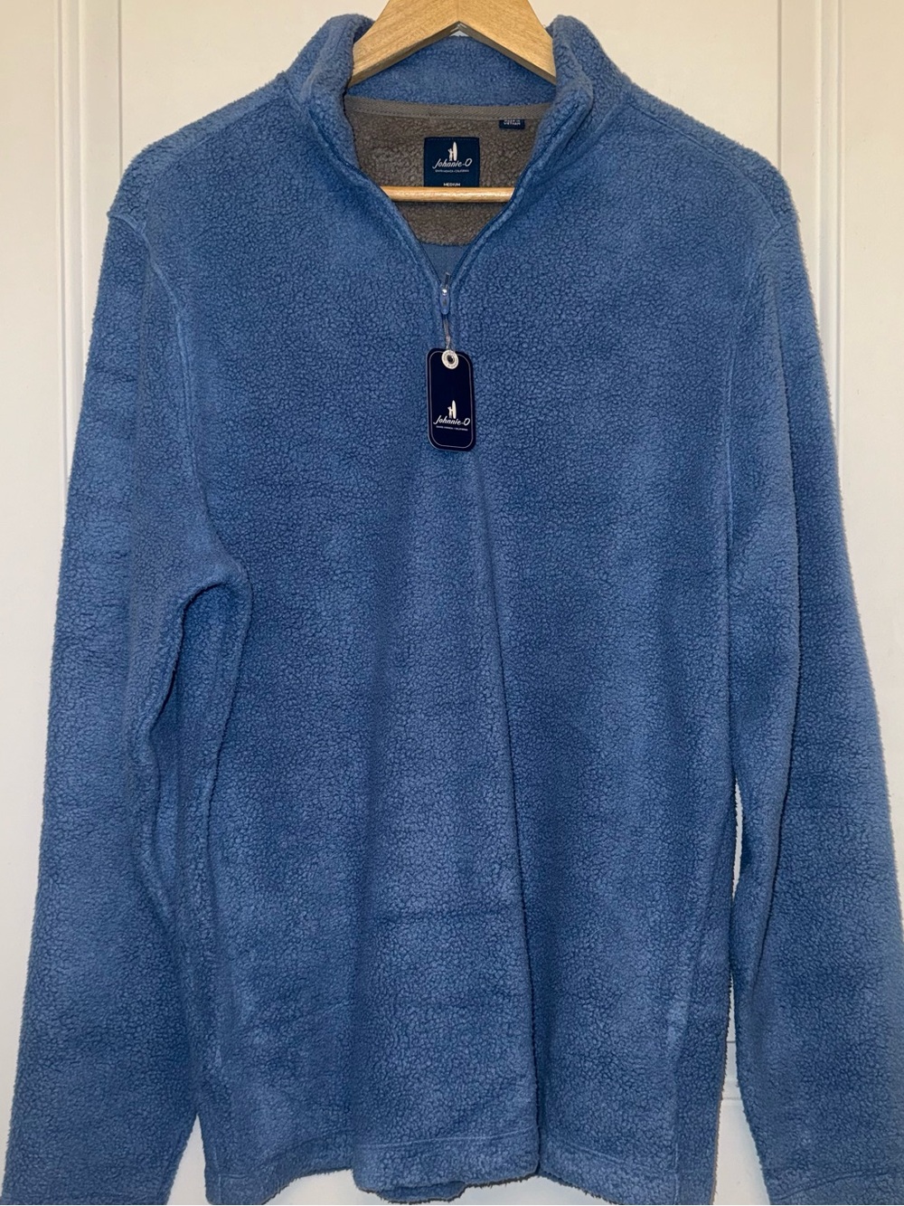 NWT johnnie-O Dion Fleece Quarter-Zip Pullover in “Laguna” Blue